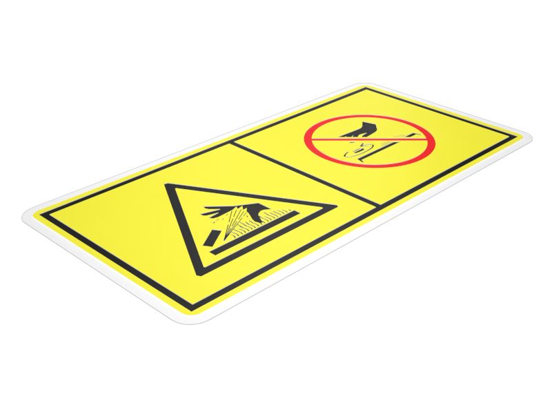 Наклейка с предупреждением о давлении