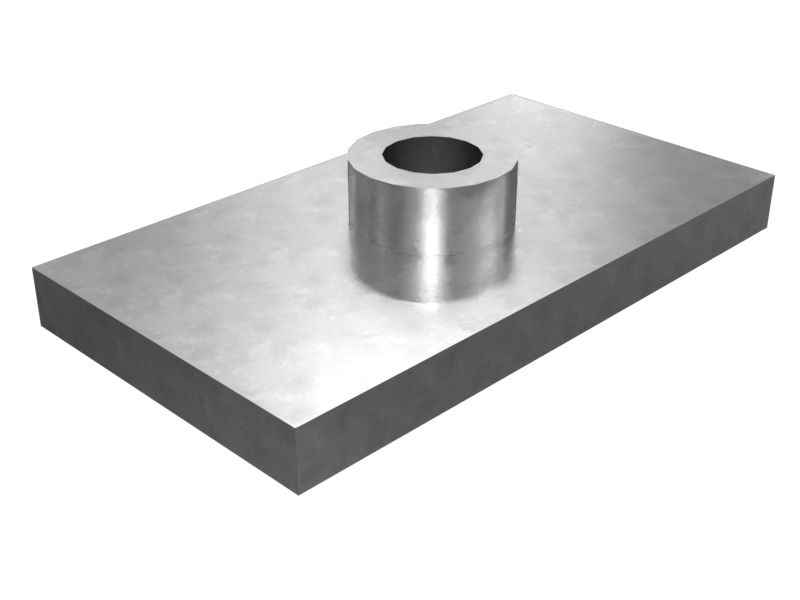 Приварная пластина, длина 55 мм