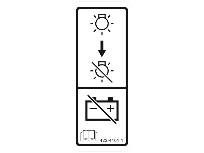 Наклейка "Отложенное отключение аккумуляторной батареи