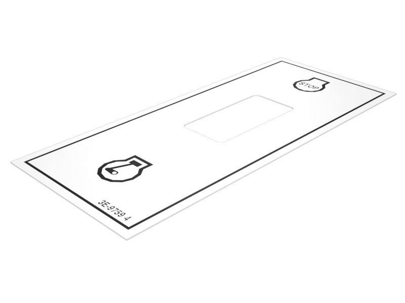 3E-9759: Наклейка с инструкциями по отключению двигателя