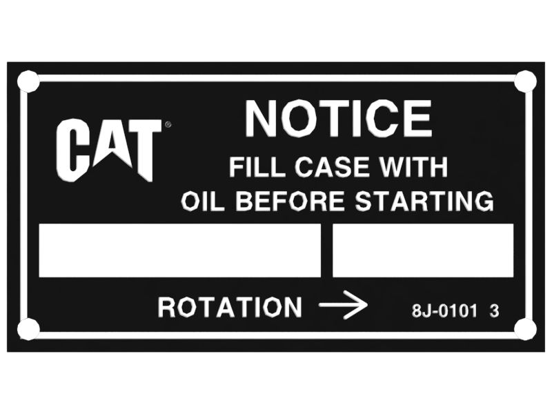 Табличка с инструкциями по заливке масла