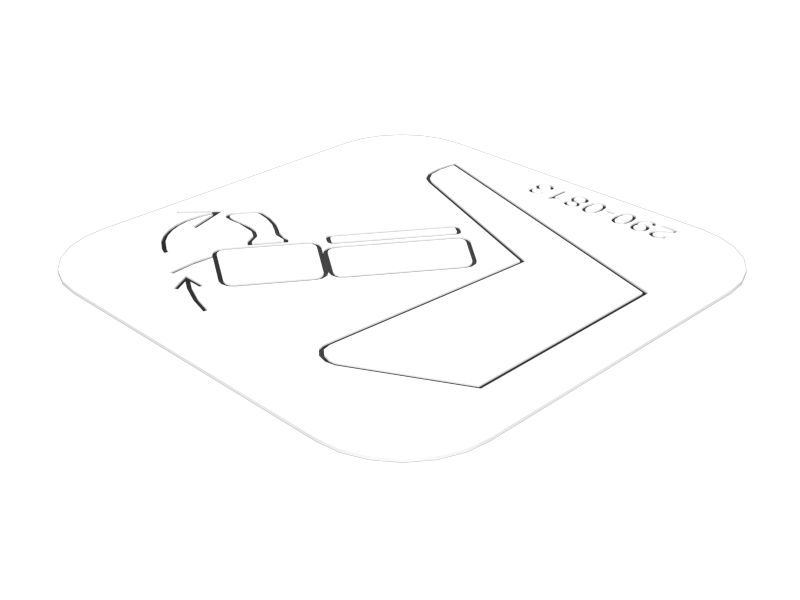 Наклейка со сведениями об управлении наклоном