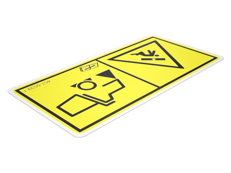 451-0539: Наклейка с предупреждением о защемлении рамой