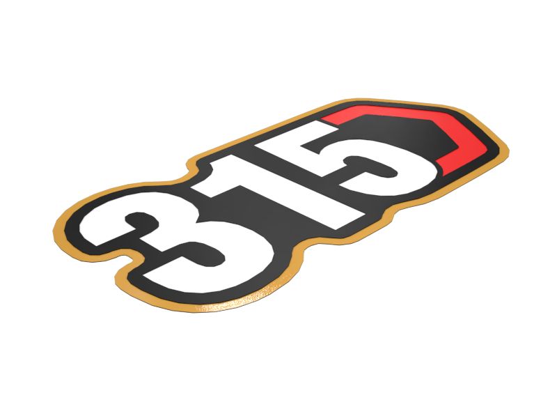 Наклейка "Современный шестиугольный товарный знак" для маркировки техники 315