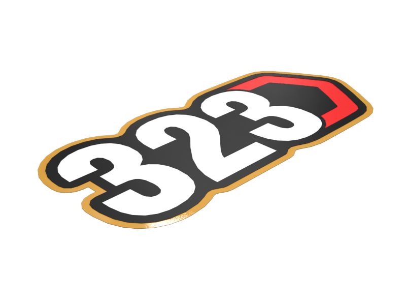 Наклейка "Современный шестиугольный товарный знак" для маркировки техники 323