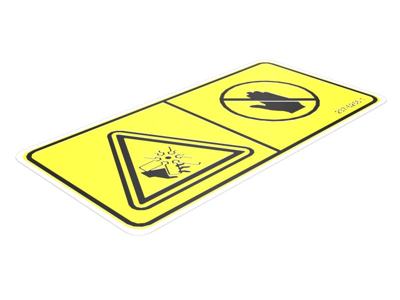 237-6256: Наклейка с предупреждением о работе вентилятора