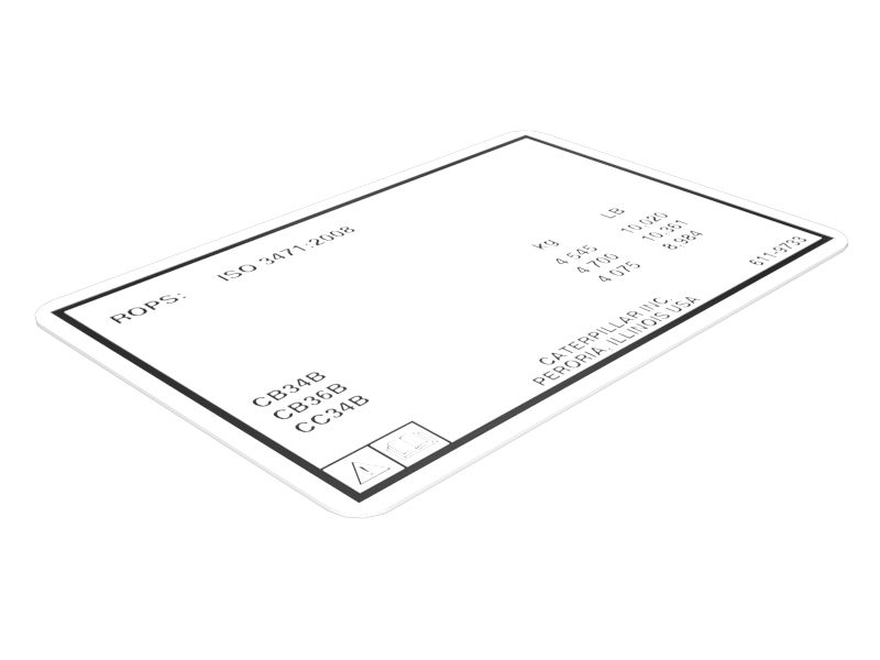 611-9733: Warning ROPS Decal Film