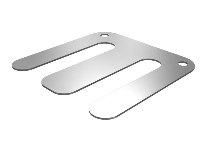 554-3844: 0.8mm Thick Slotted Wedge Shim