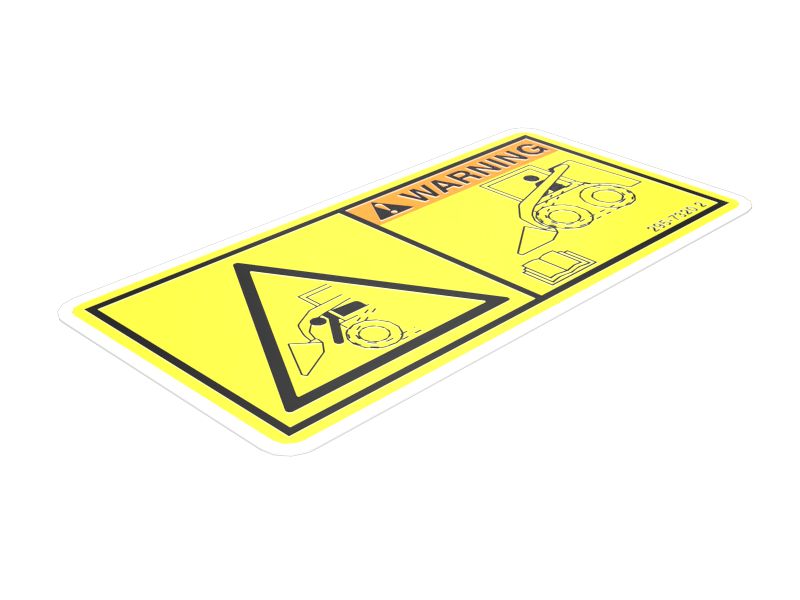 Пластина с предупреждающей наклейкой об опасности защемления