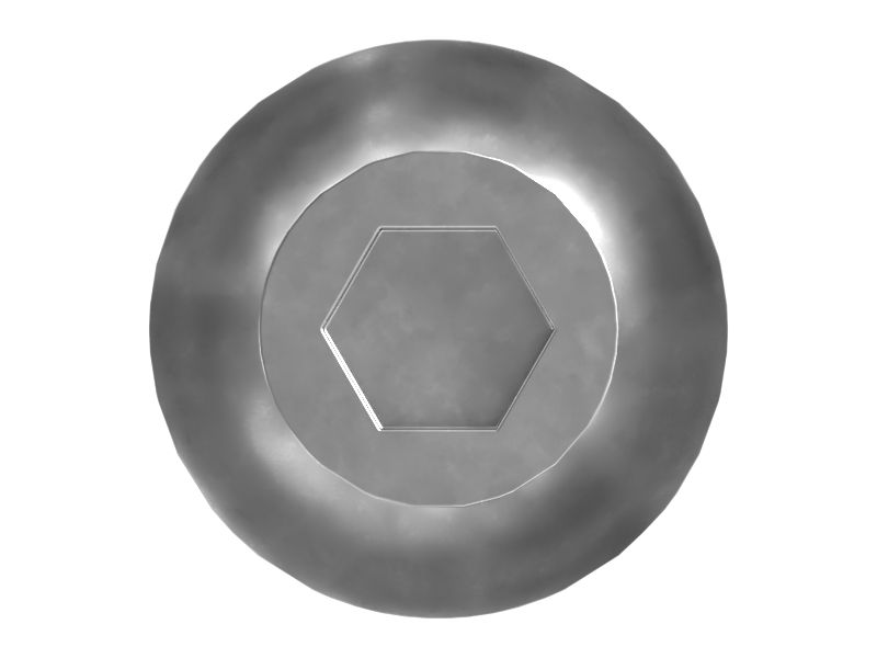 No. 10 (.190)"-32 x 1/2" Rounded Pan Head Internal Hex Screw