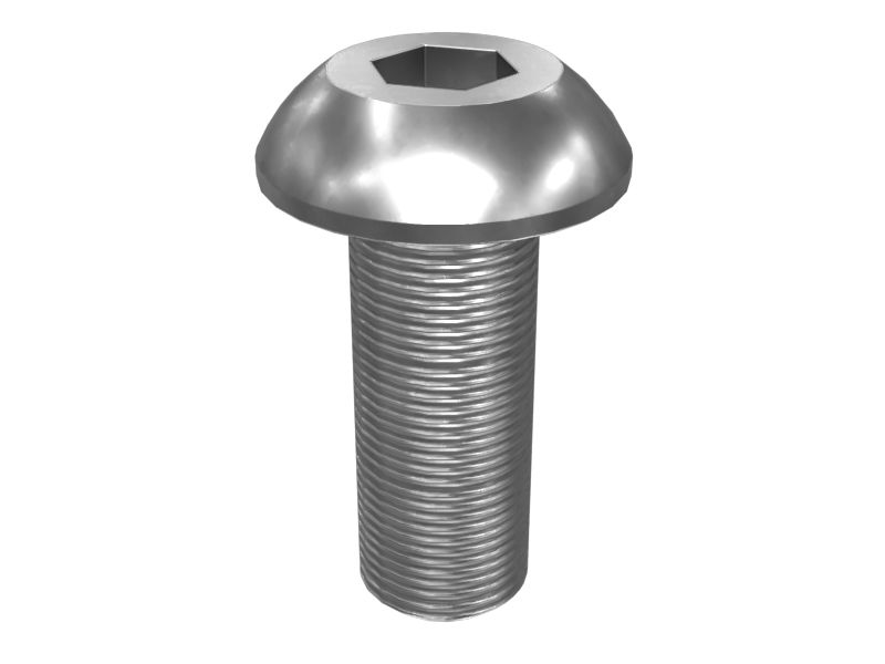 613-1998: No. 10 (.190)"-32 x 1/2" Rounded Pan Head Internal Hex Screw