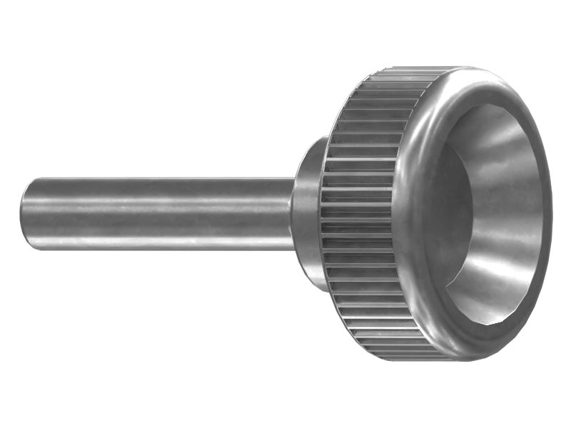 M6-1 x 28mm Round Head Knurled Screw