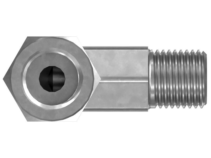 M10x1-6H x M10x1-6g 90 Degree Elbow Adaptor