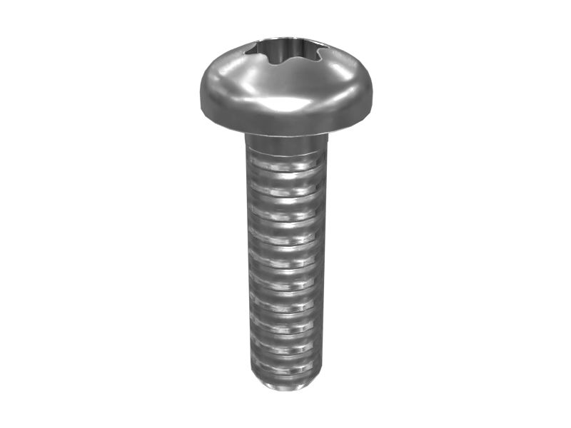 No. 4 (.112)"-40 x 7/16" Rounded Pan Head Hexalobular Screw
