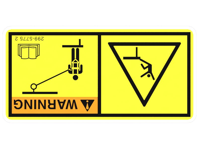 Наклейка с предупреждением о тросе