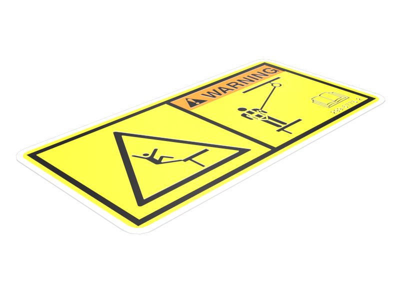 Наклейка с предупреждением о тросе