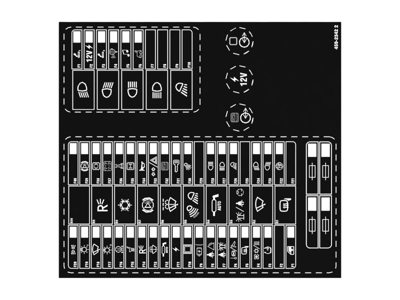 НАКЛЕЙКА ДЛЯ ЗАДНИХ ПРЕДОХРАНИТЕЛЕЙ