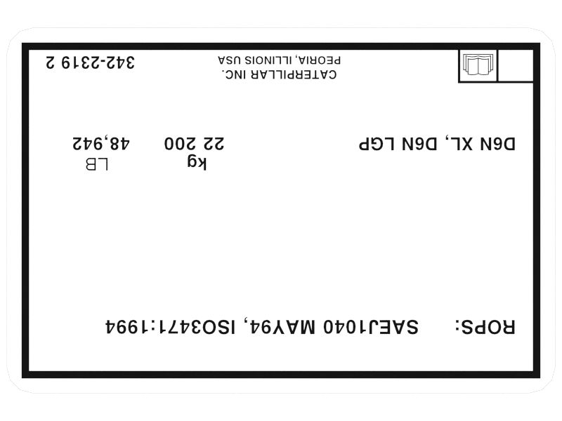342-2319: Rollover Protective Structure Identification Film | Cat ...