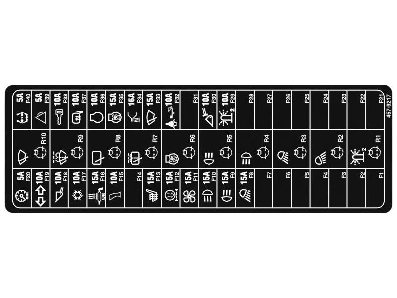 НАКЛЕЙКА ДЛЯ ЗАДНИХ ПРЕДОХРАНИТЕЛЕЙ
