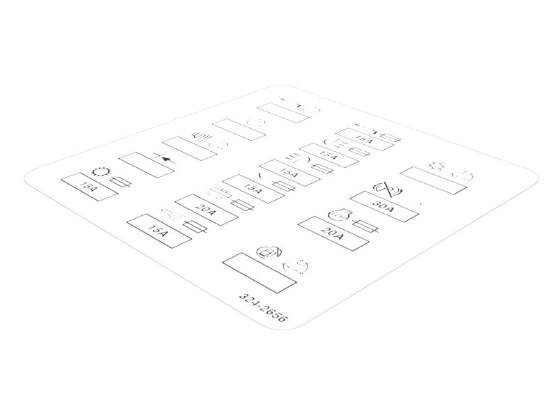 324-2656: НАКЛЕЙКА ПАНЕЛИ ПЛАВКИХ ПРЕДОХРАНИТЕЛЕЙ