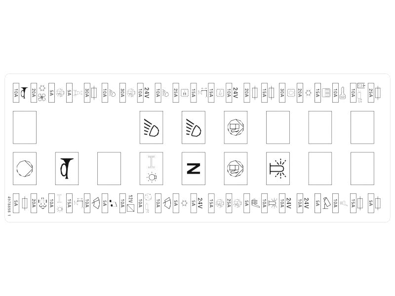 НАКЛЕЙКА ДЛЯ ЗАДНИХ ПРЕДОХРАНИТЕЛЕЙ