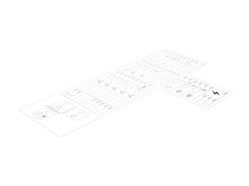 539-2605: НАКЛЕЙКА ДЛЯ ЗАДНИХ ПРЕДОХРАНИТЕЛЕЙ