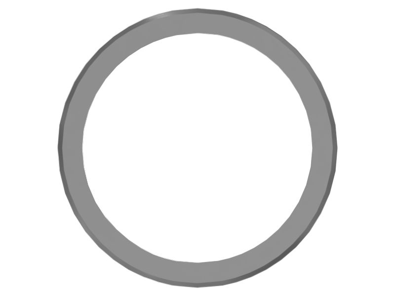 Вставка седла выпускного клапана, отлитая из стального сплава толщиной 80 мм