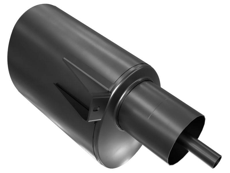 Левый глушитель в сборе