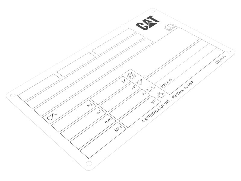 622-8673: Bucket Information Identification Plate