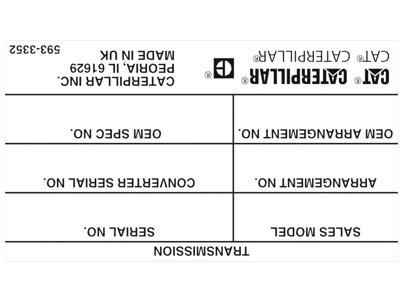 Табличка коробки передач с серийным номером