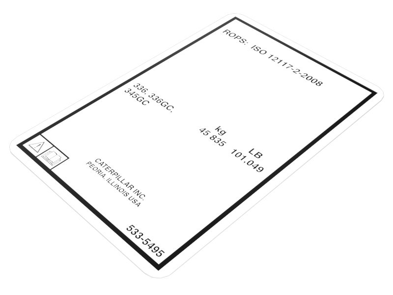 533-5495: НАКЛЕЙКА КОНСТРУКЦИИ ROPS