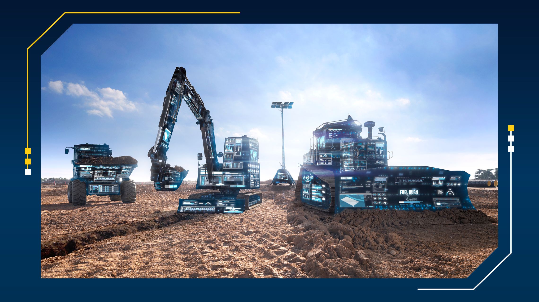 Digitised graphic over machine