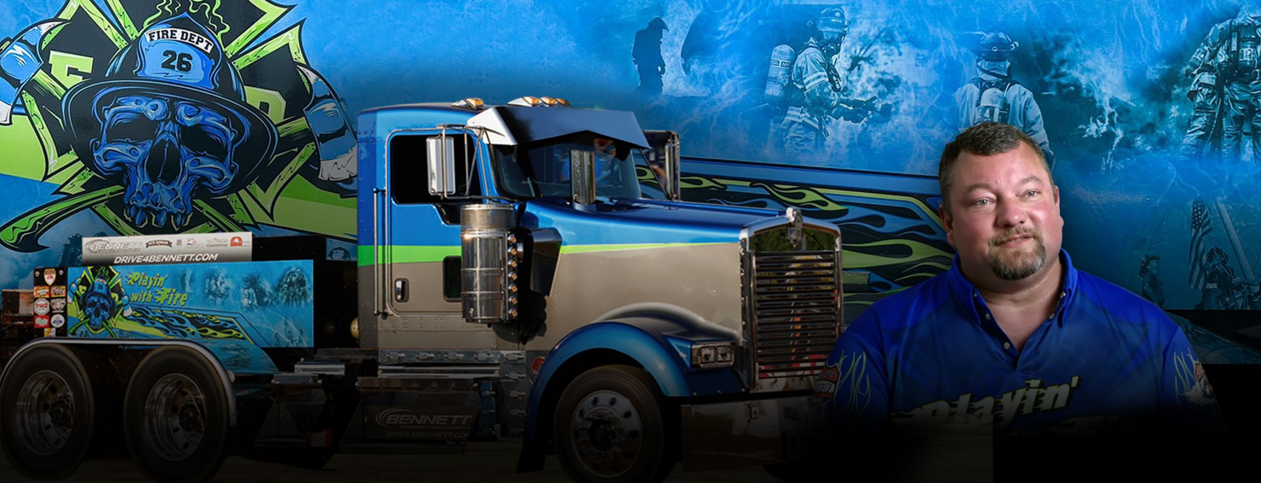 Ryan Debroux and the Playin' with Fire truck