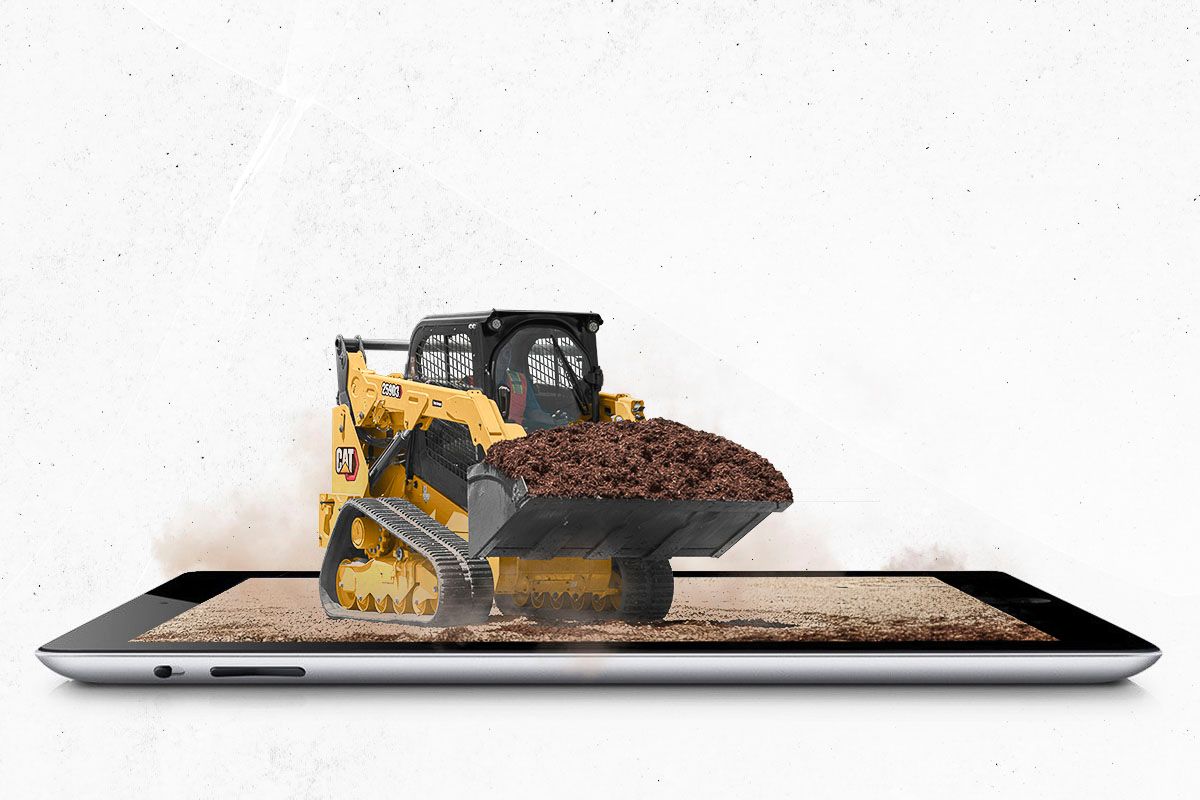 Compact Track Loader on top of a tablet