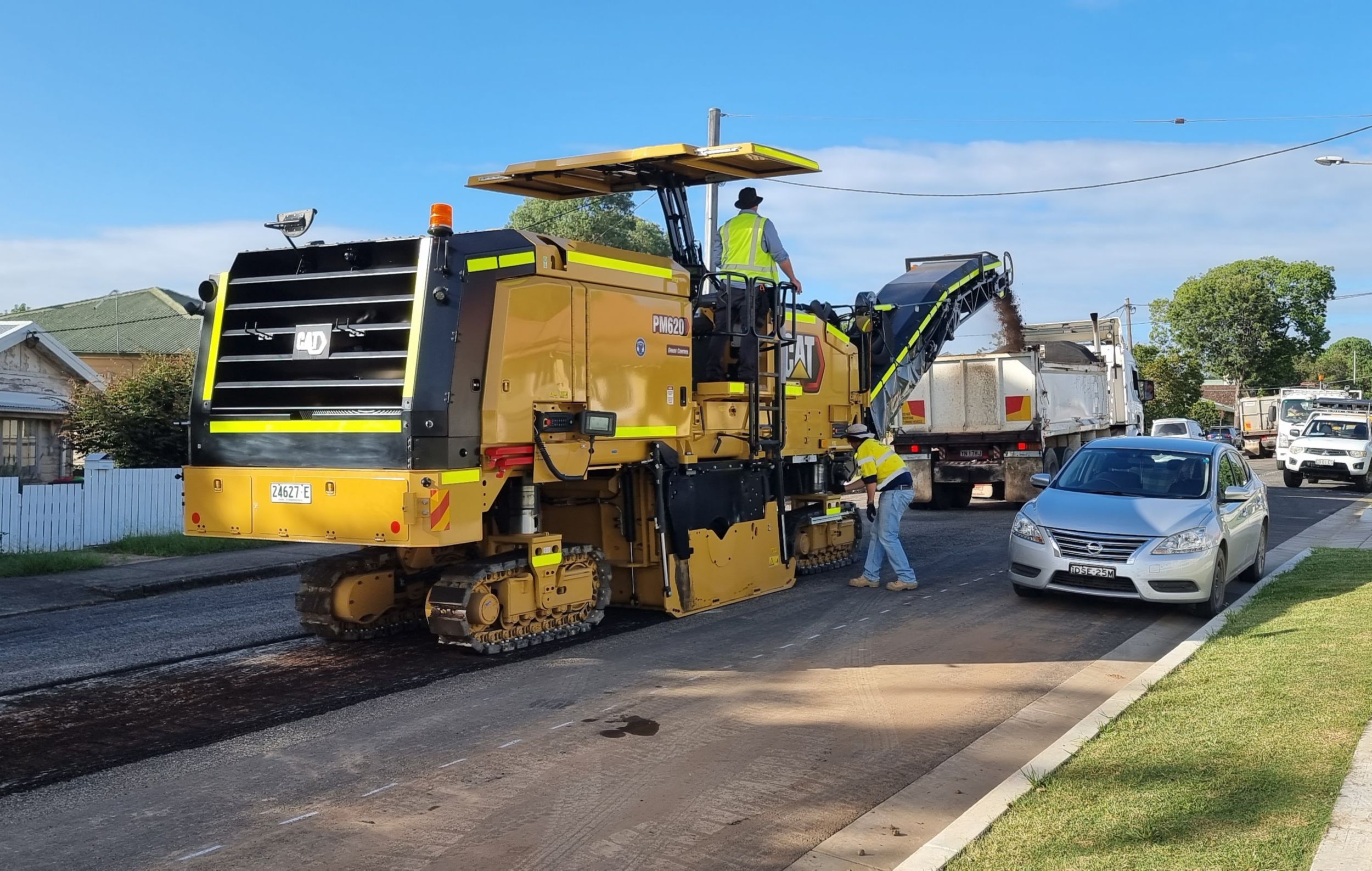 Cold Planer removing asphalt 