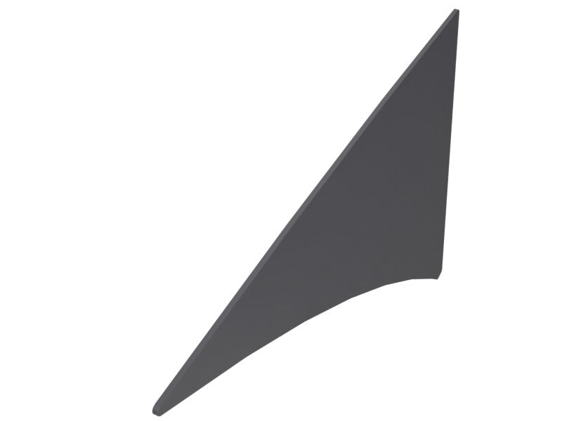 Заднее боковое нижнее защитное стекло кабины толщиной 5 мм