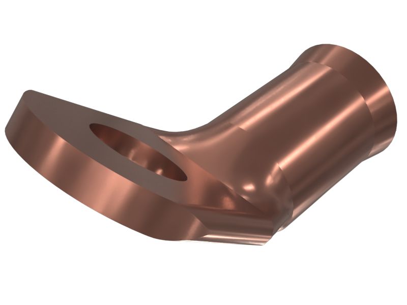 628-9884: 3/8 M10 45 Degree Ring Terminal