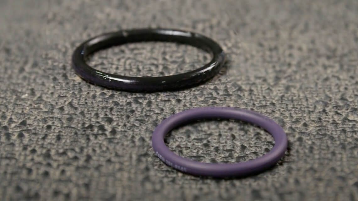 o-rings on a speckled surface