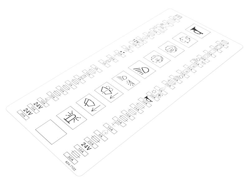 604-7102: Fuse Relay Identification Film