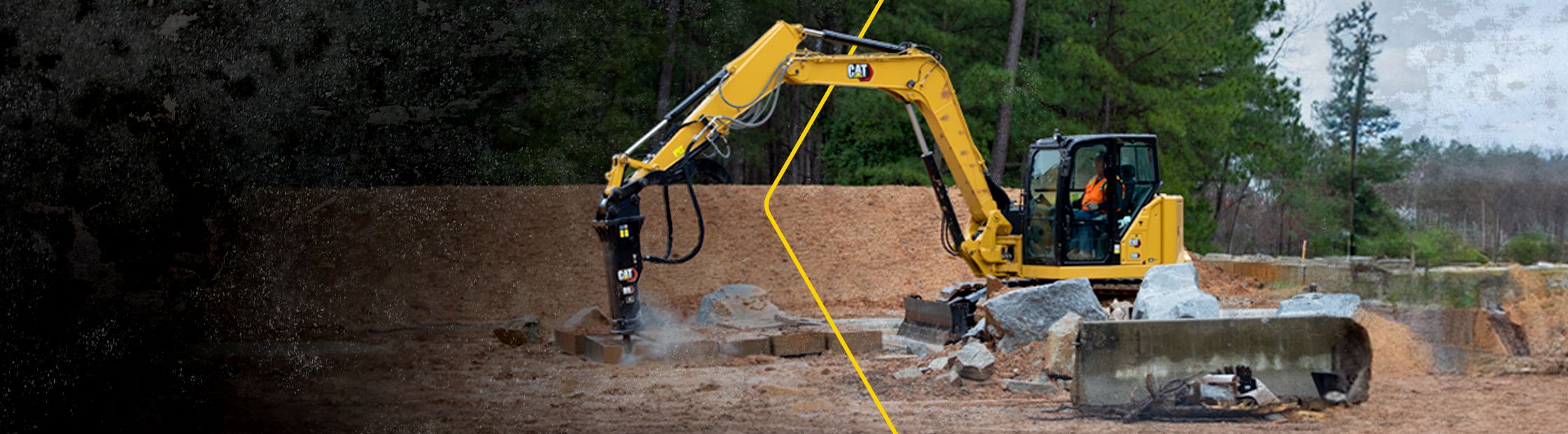 Learn all about Cat hydraulic hammer attachments for your skid steer loader, backhoe loader and more.