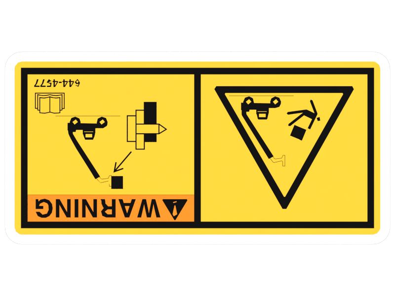 Quick Coupler Crush Hazard Warning Film