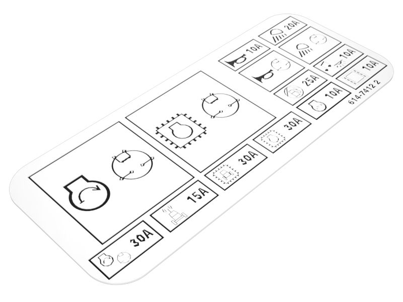 614-7412: Fuse Relay Panel Identification Film