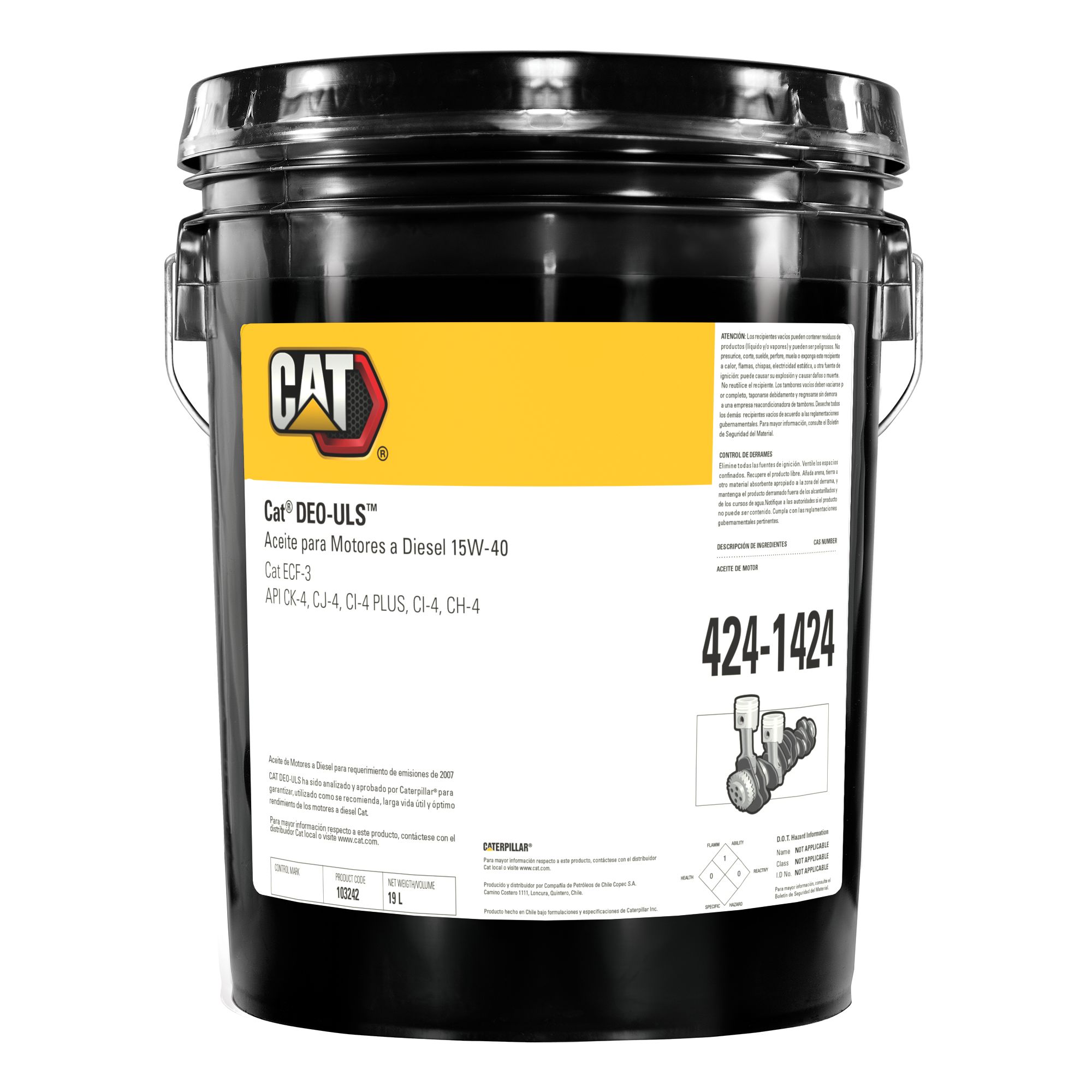 424-1424: Cat® DEO-ULS 15W-40 (19L)