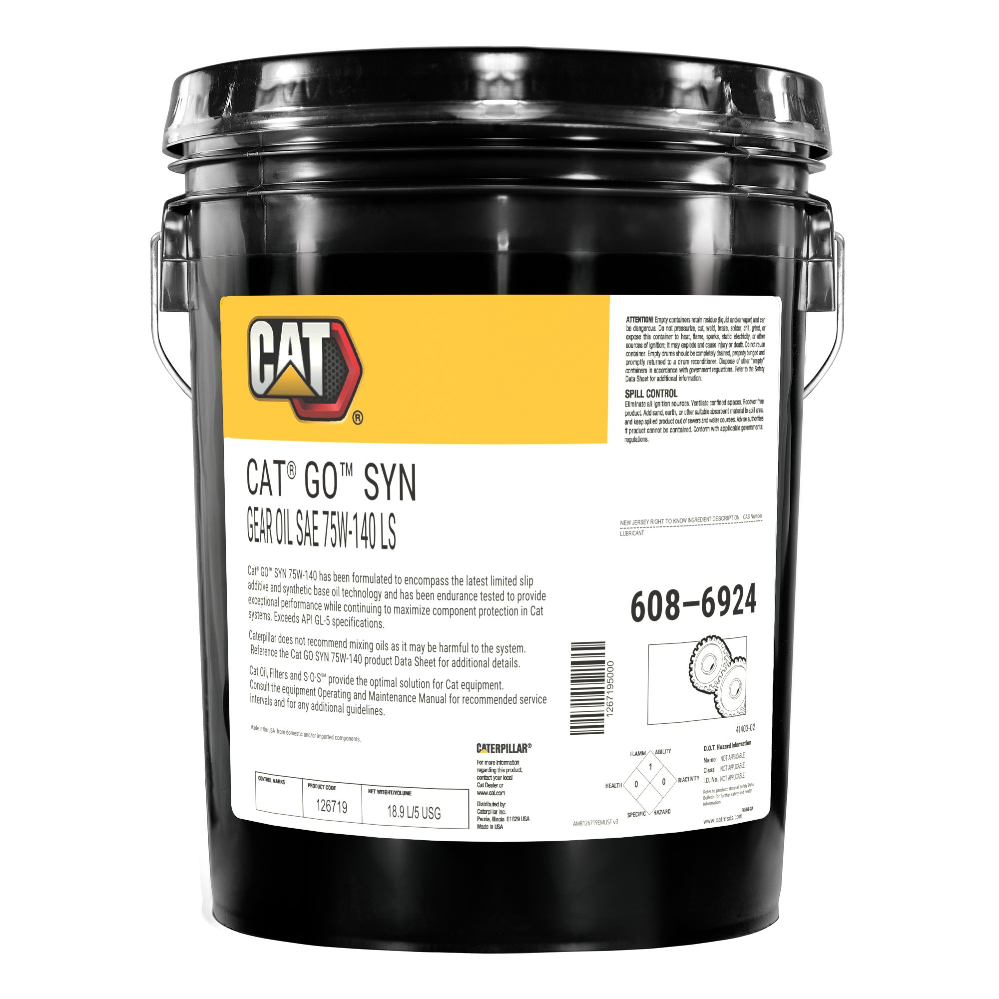 608-6924: GO Synthetic 75W-140 (5 Gallons)
