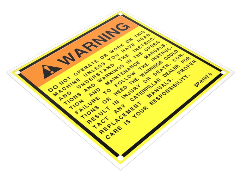 5P-8197: Universal Warning Plate | CATCorp