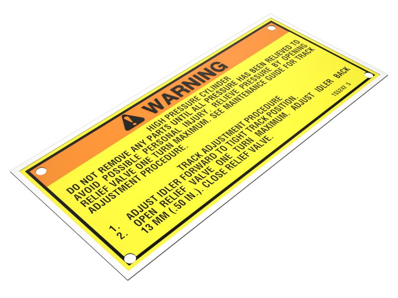 1S-5242: 126mm Length Warning Plate | CATCorp