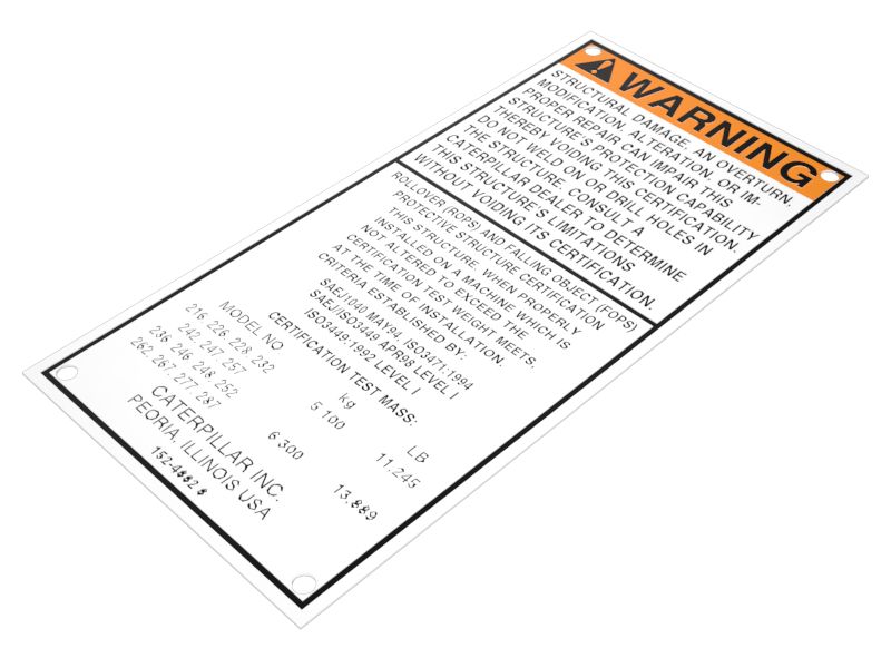 152-4882: PLATE-ROPS/F | Cat® Parts Store