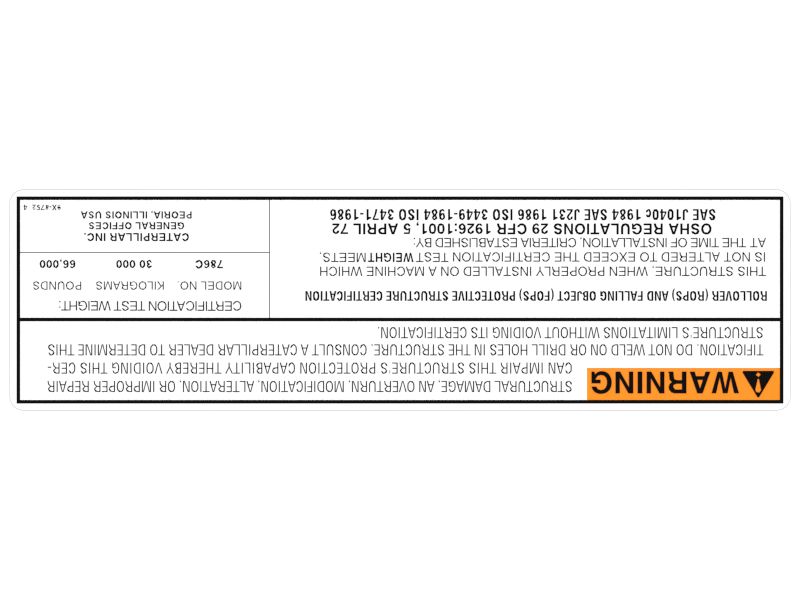 9X-8752: Protective Structure Warning Film 9X8752 купить