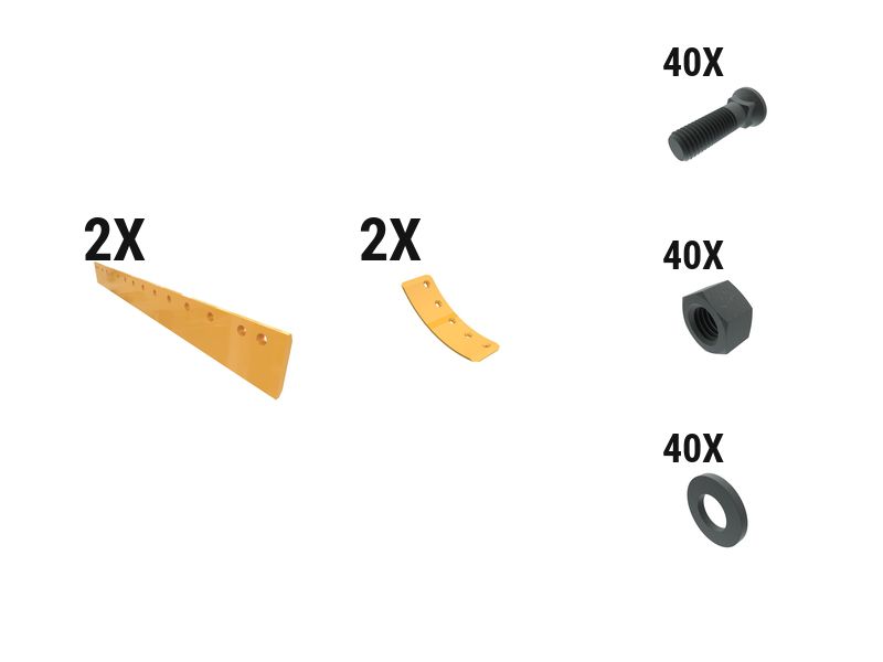 597-6370: 25 Mm Flat Grader Edge Kit 5976370 Caterpillar