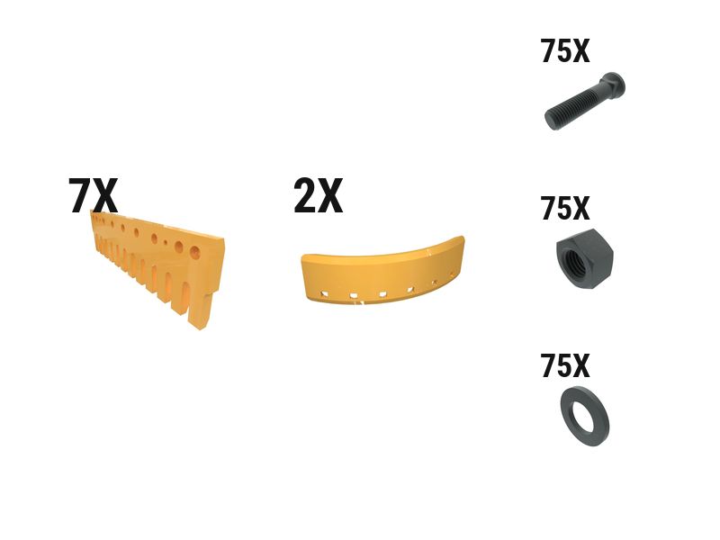 619-7318: 45 Mm Serr Flat Grader Edge Kit 6197318 Caterpillar